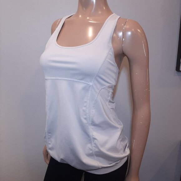 3/$20 Joe Fresh Yoga Tank Top Solid Racerback Shelf Bra Blouson Breathable Mesh - Picture 4 of 15